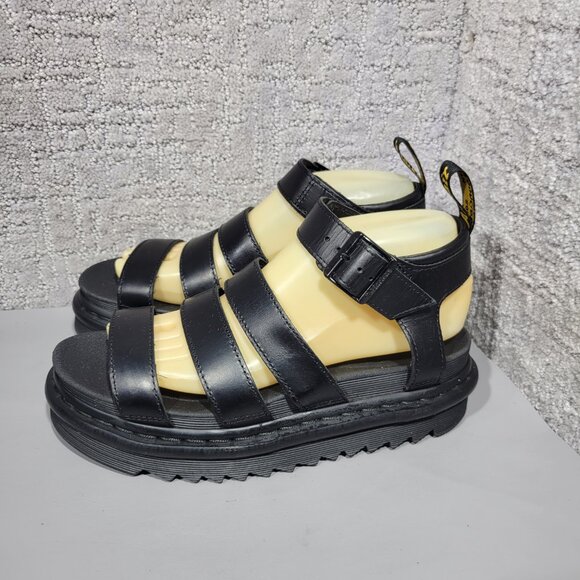 Dr Martens Blaire Womens Size US 7 Black Leather Platform Gladiator Sandals - Picture 8 of 14